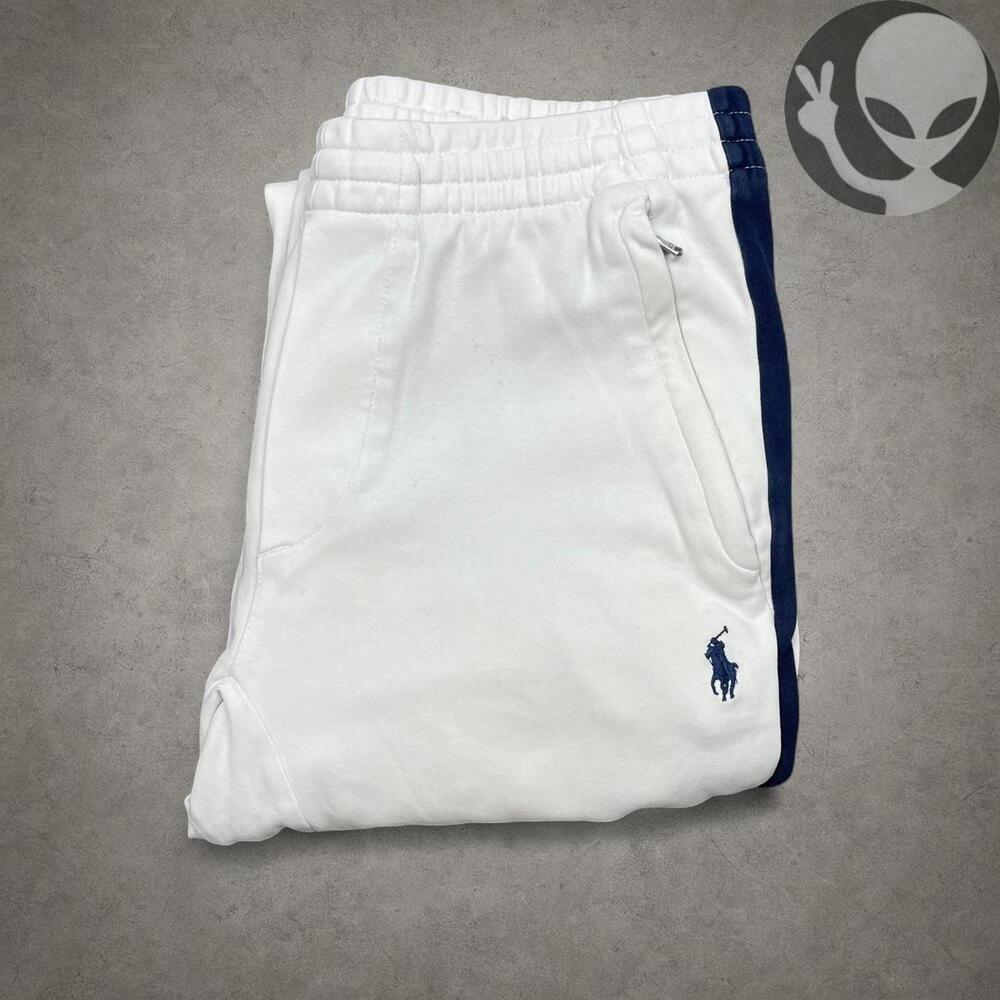 Polo Ralph Lauren Men's White Double Knit Joggers Small Sweatpants Flare - Picture 8 of 8